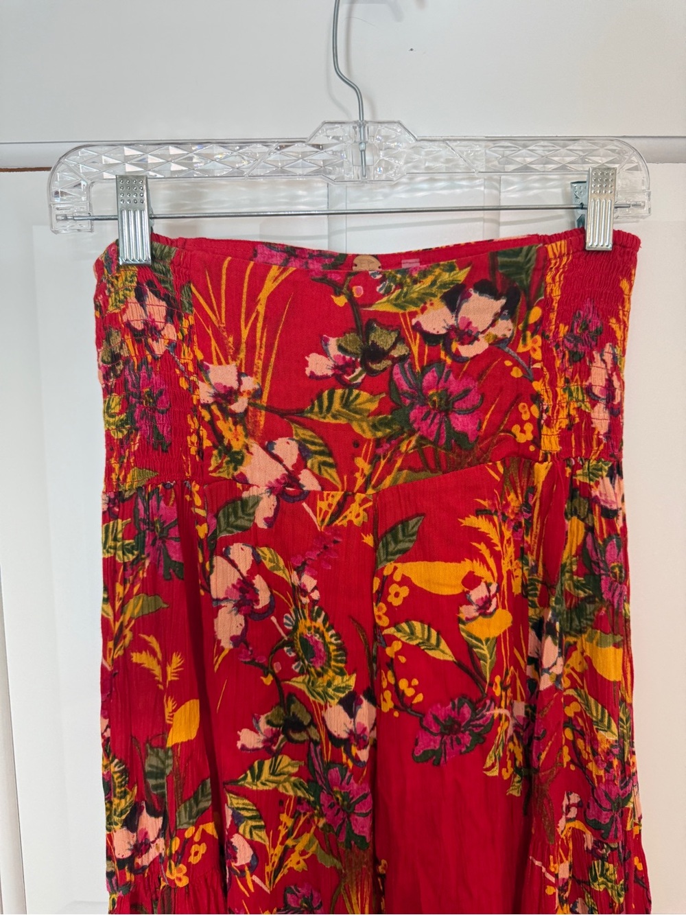 New! Free People FP One Aloha Printed Wide-Leg Pants Red Size S 25799 - Picture 10 of 16